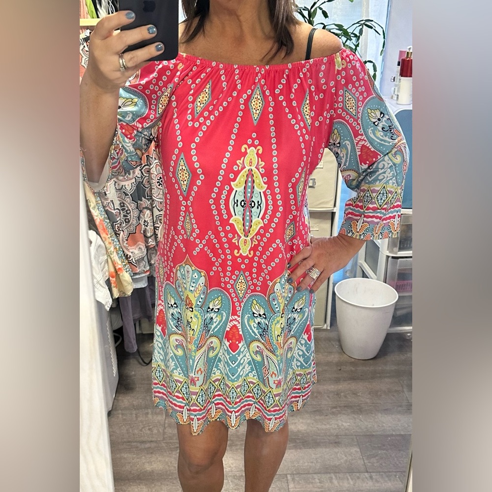 XL hot pink floral dress